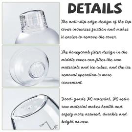 1Pcs 700CC/24oz Clear Cocktail Shaker Plastic Resin Drink Wine Tea Mixer Shaker with Scale and Strainer for Home Bar Coffee Shop Party