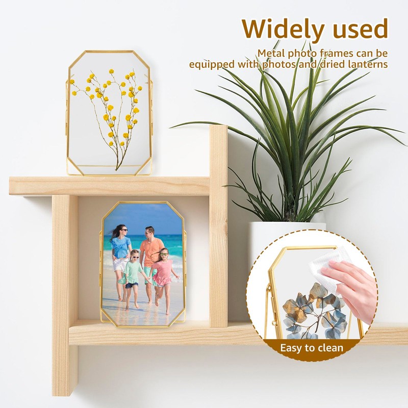 2 Pcs Glass Pressed Flower Frame Elegant Floating Picture Frame