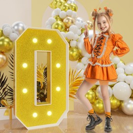 imprsv Marquee Letters Gold 3FT: Golden Party Decor - Light Up Letter O Large 3 Feet Tall - Party Decorations Letter for Love Birthday Wedding Proposal