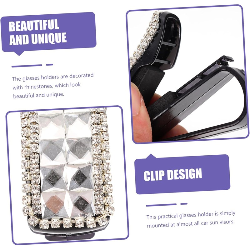 ibasenice 2piezas Clip para Gafas De Sol Gemas De Imitación