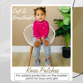 Zenulove Bamboo Viscose Baby Pants with Knee Pads Toddler Pants Toddler Sweatpants Baby Crawling Helper Baby Crawling Pants (4 Years, Gray)