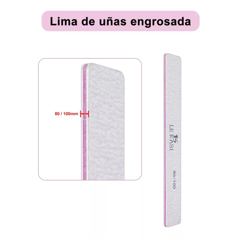 Lé Kasi Limas De Acero Para Uñas Profesional Kit Con