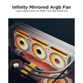 AsiaHorse COSMIQ 120mm PC Case Fan, Infinity Mirror FDB 2000 RPM with 5V 3-PIN Connector and Small Controller, Daisy Chain PWM PC RGB Fans for Cases CPU Liquid Coolers, White, Reverse Fan