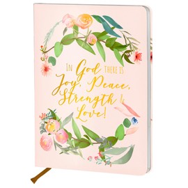 CQM Watercolor Floral Hardcover Notebook Journal Notebook for Women, 200 Pages A5 Hard Shell Journals for Writing & Work, Bible Verse College Ruled Notebook Diary Notepad, Christian Gifts