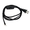 Lamp Cord with Plug and Switch, 6 Feet Black Light