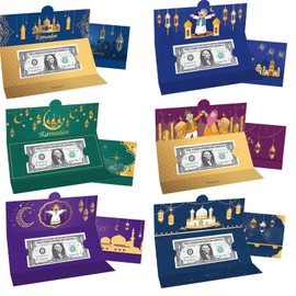 DPKOW Eid Money Envelopes Wallets Ramadan Eid Gifts, 12 Pack Eid Mubarak Money Wallets for Cash Gifts Ramadan Mubarak Money Envelopes Wallets Eid Muslim Islam Money Envelopes Wallets, Multicoloured
