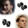 YUWENW 10 Pairs Black Piercing Earrings Stud Earrings Stainless Steel