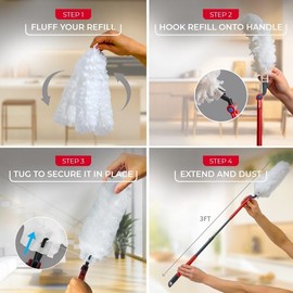 O-Cedar Flex & Catch Heavy Duty Dusting Refills (5 Count) | Disposable Duster Refill | Traps 3X More Dust Than Traditional Feather Duster