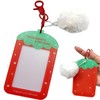 Strawberry Photocard Holder Keychain - Acrylic Photo Protector with Clear