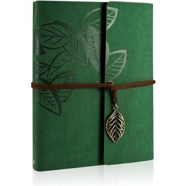 Scrapbook Album, Memories Scrapbook Leaf Soft Leather Album Family Photo Books Special Scrapbook Gifts  Gift - Color: Green