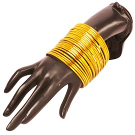 Touchstone Indian Bollywood Fashion Handcrafted Exotic Golden Flakes Fabulous Vintage Textured Colors Golden Glitters Rhinestones Designer Jewelry Bangle Bracelets In Gold Tone For Women. (Carrot, 2.62)