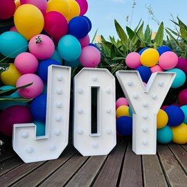 PRELIFE MEMORY 3FT/36 Inch Light Up Marquee Letter A-Z, White Frame KT Board Plug-in KT Board with Bracket White LED Party Decorative Light Decoration for Birthday Party Anniversary (&)