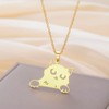 KKJOY Cat with Tilted Head Necklace Stainless Steel Cute Pet