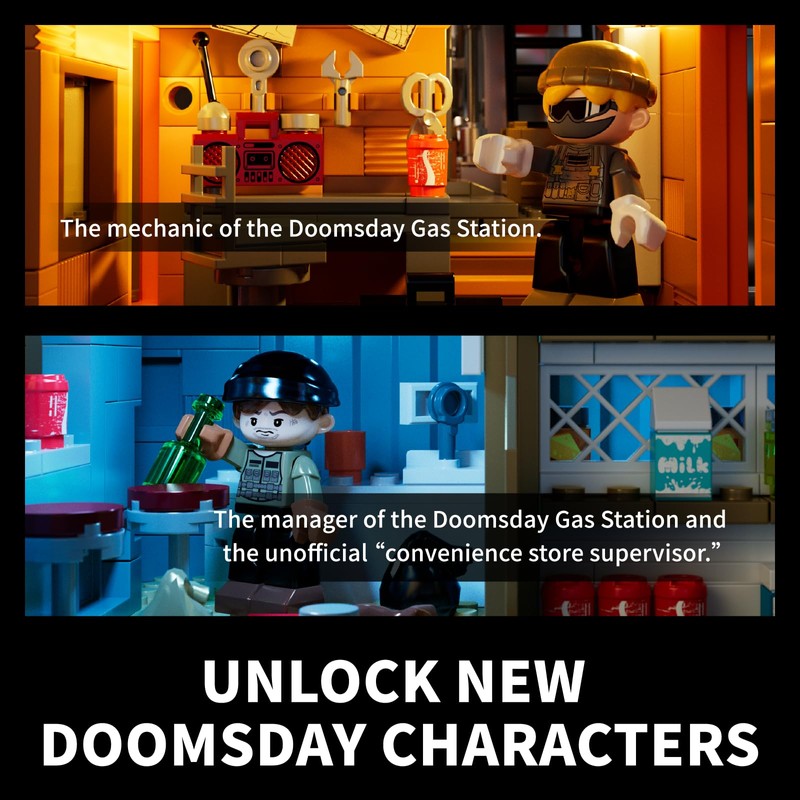 Brixelion Doomsday Building Set, Modular Building Blocks with Lighting, Car,