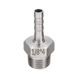 HARFINGTON Stainless Steel Barbed Fitting 1/8" NPT Male to 1/8" Hose ID for Home Brew Pipe Fitting Direct Thread Tower Connector Durable Construction