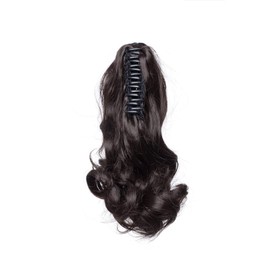 Fashion Claw on Ponytail Long Short Cute Clip in Pony Tail Hair Extensions Handy Jaw Wavy 12" - Dark Brown