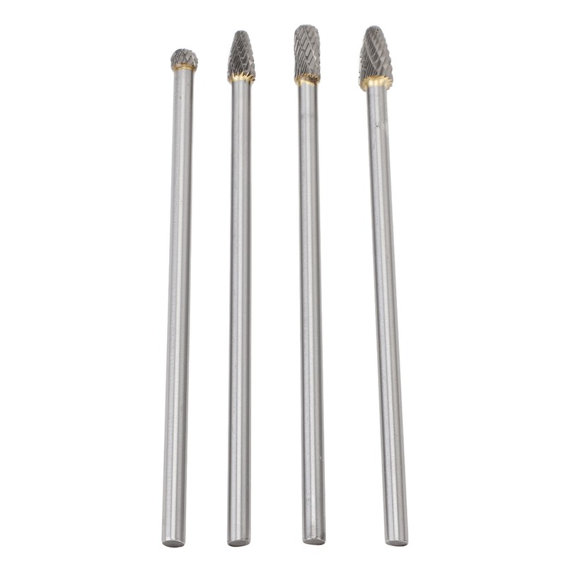 4pcs 6mm Tungsten Steel Carbide Rotary Burr Set Fits Rotary