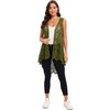 Women's Crochet Lace Vest Boho Sleeveless Kimono Irregular Hem Cardigan