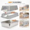 WANTRYAPET Extra Large Stainless Steel Litter Box Enclosed, Stainless Steel