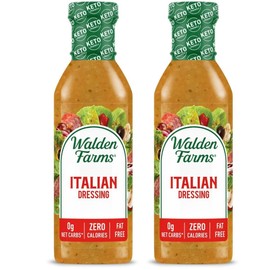 Walden Farms Italian Dressing – Low Carb, Calorie-Free, Gluten-Free, Keto-Friendly, Sugar-Free, Fat-Free, Dairy-Free Classic Italian Herb Flavor – 2-Pack, 12 oz Bottles