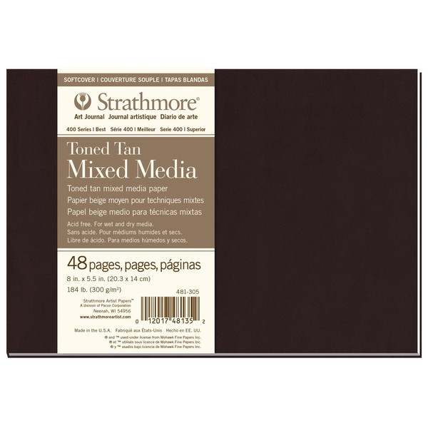 'Strathmore Softcover Art Journal, Media mezclada con tono tan, Toned