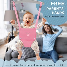 G TALECO Gear Baby Jumper with Stand,Baby Bouncer,Easy Set-Up,Baby Exerciser for Active Babies,Suitable for Indoor and Outdoor, Water Mat Include (Pink)