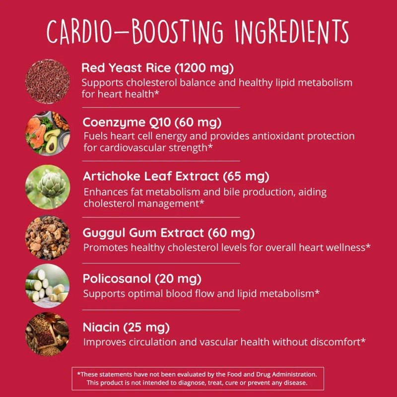 Arroz De Levadura Roja 1200mg Con Coq10 Vegano 60 Cápsulas