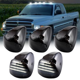 SHINEFIT LED Cab Lights Replacement for 1994-1998 Ram 1500 2500 3500 Smoked Top Cab Roof Clearance Lights for Ram Truck