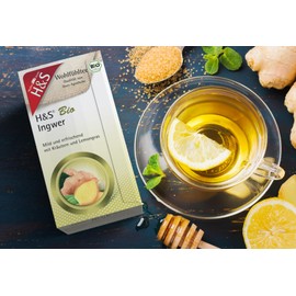 H&S Bio Ingwer Tee: 100% Mild-erfrischender Ingwertee mit Kräutern und Lemongras, 20 x 2,0 g