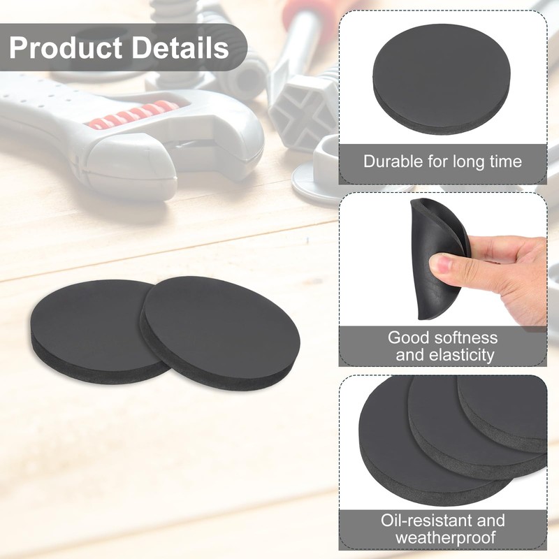 PATIKIL Rubber Solid Discs Washers, 4 Pcs Anti-Vibration Spacer 70mm