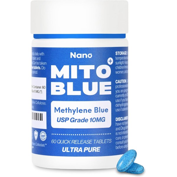 Methylene Blue Pharmaceutical Grade Capsules - USP Grade, 60 High