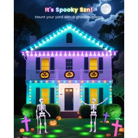 KISUFU 50ft RGB+CCT Permanent Outdoor Lights for House,135LM IP67 Outdoor Ground Lights,15-Pack Low Voltage Landscape Lighting for Halloween Christmas Garden Yard Walkway