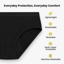Women's Reusable Incontinence Underwear, 3 Pack Protective Briefs (XXL)