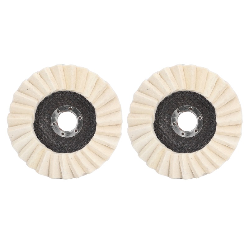 2Pcs 5in Grinding Disc Wave Shape Wool Felt Polishing Wheel