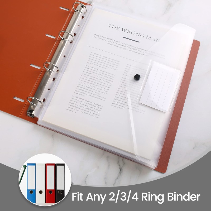 Clear Plastic Wallets A4 Plastic Folders 20 Pack, Punched Pockets