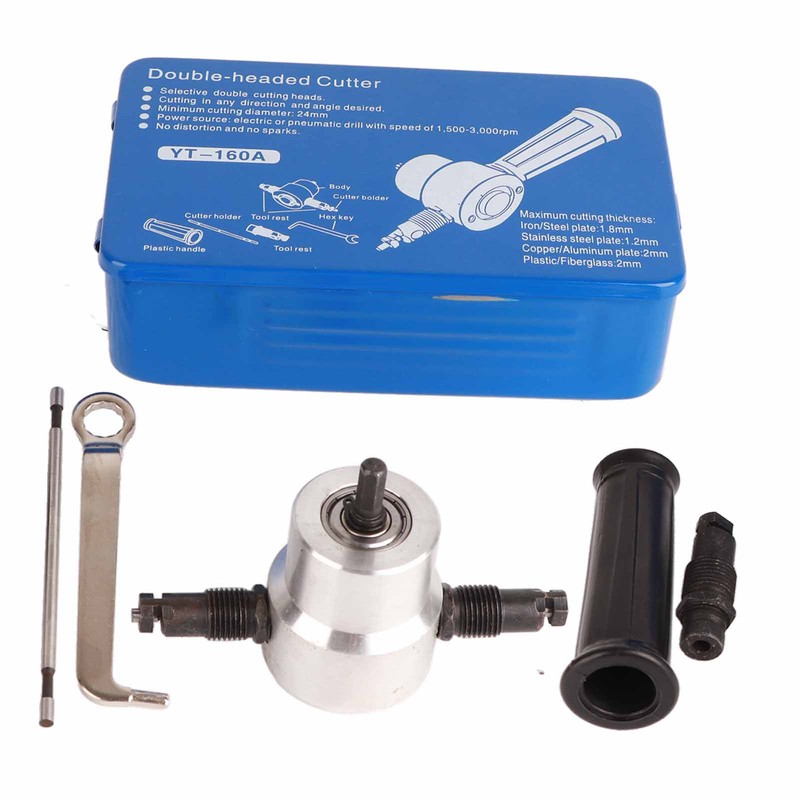 Sheet Metal Nibbler Double Headed 160a Metal Cutting Tool Drill