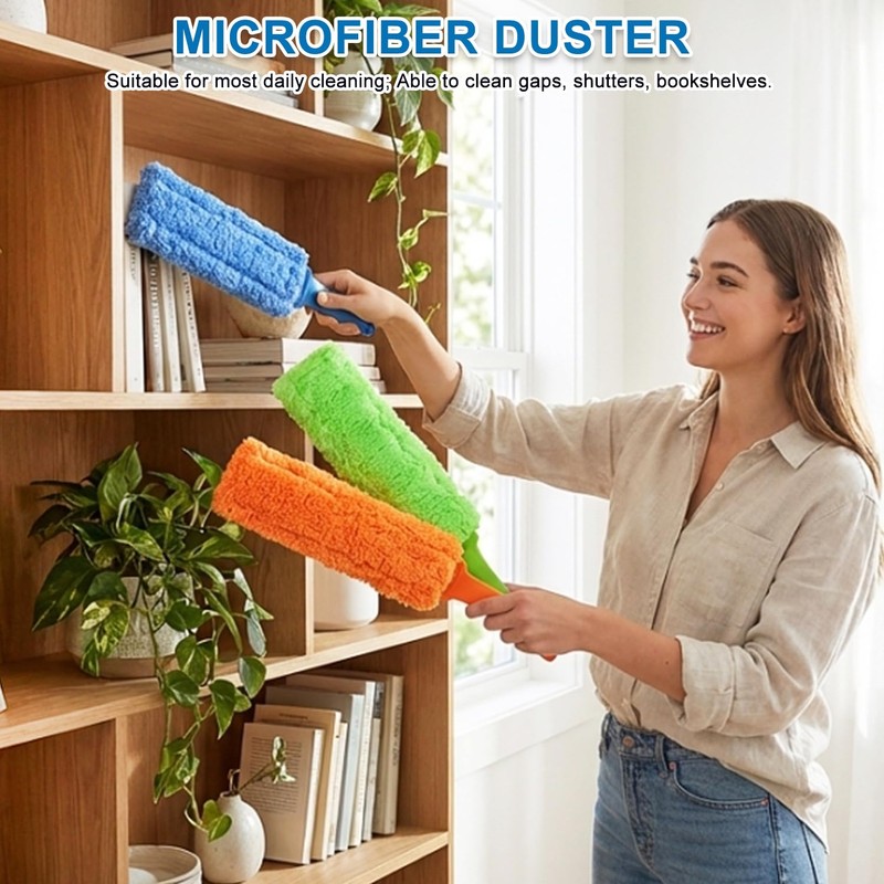 4 Pack 15 inch Reuseable Microfiber Feather Duster, Blind Duster,