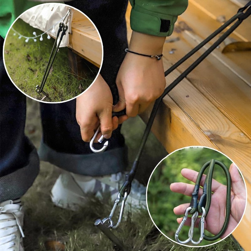 Elastic Bungee Cords, 4 Pcs Bungee Cords with Hooks,Heavy Duty