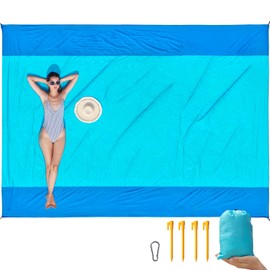ISOPHO Beach Blanket, Picnic Blanket, Durable Nylon Beach Mat, Sand free, Lightweight & Portable for Travel, Camping, Picnic