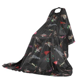 Trywise Hairdressing Cape, Does Not Stick to Hair, Easy to Clean Hairdressing Cape Adults, Suitable for Dyeing Perming in the Home Salon (9.1 x 6.0 x 1.6 Inches), black