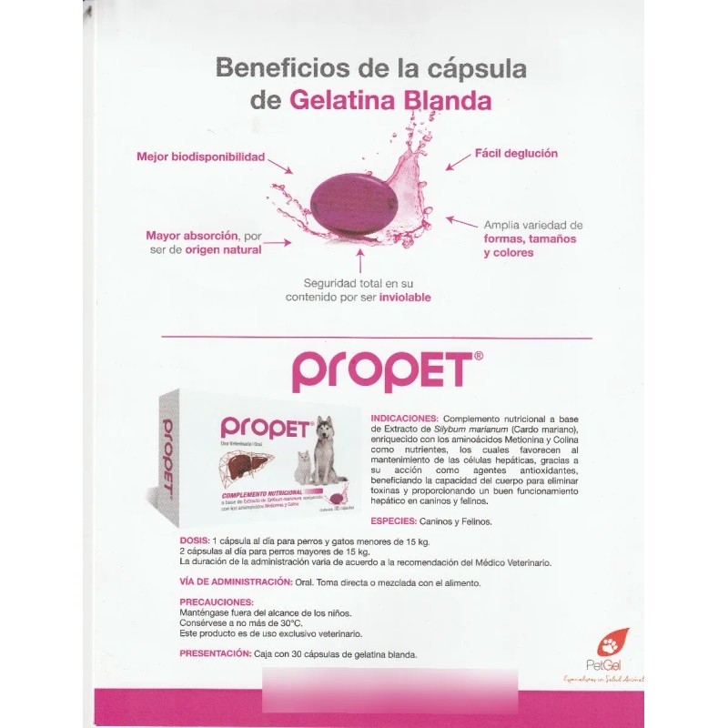 Propet Suplementos Perros Gatos Hepatoprotector 90 Capsulas