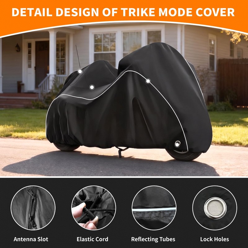 Trike Cover Waterproof Outdoor 3 Wheel Motorcycle Cover