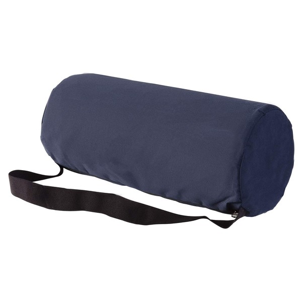 DMI Lumbar Roll Back Support Cushion Pillow - Foam Lumbar Cushion with Cover and Strap, Navy
