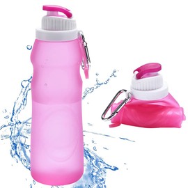 WIDEBG Foldable Water Bottle, Foldable Water Bottle, 500 ml, Water Bottles, Foldable Bottle, Reusable Sports Bottle for Bicycle, Fitness, Outdoor Activities, Hiking, Travel, Water Bottles