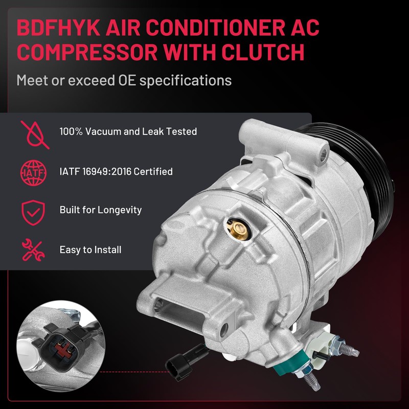BDFHYK Air Conditioning A/C Compressor with Clutch Compatible with Ford