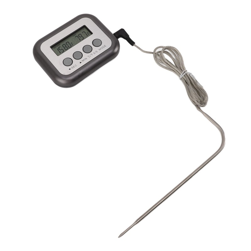 Kichen Timer Thermometer Stainless Steel Probe Digital Cooking Meat Thermometer