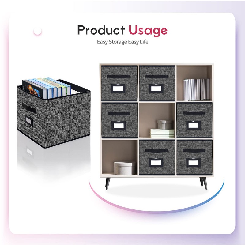 Onlyeasy Extra Large Foldable Cloth Storage Cubes 4 Pack with