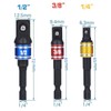 CIGOTU Socket Adapter Extension Set, 1/4, 3/8, 1/2 Inch Hex
