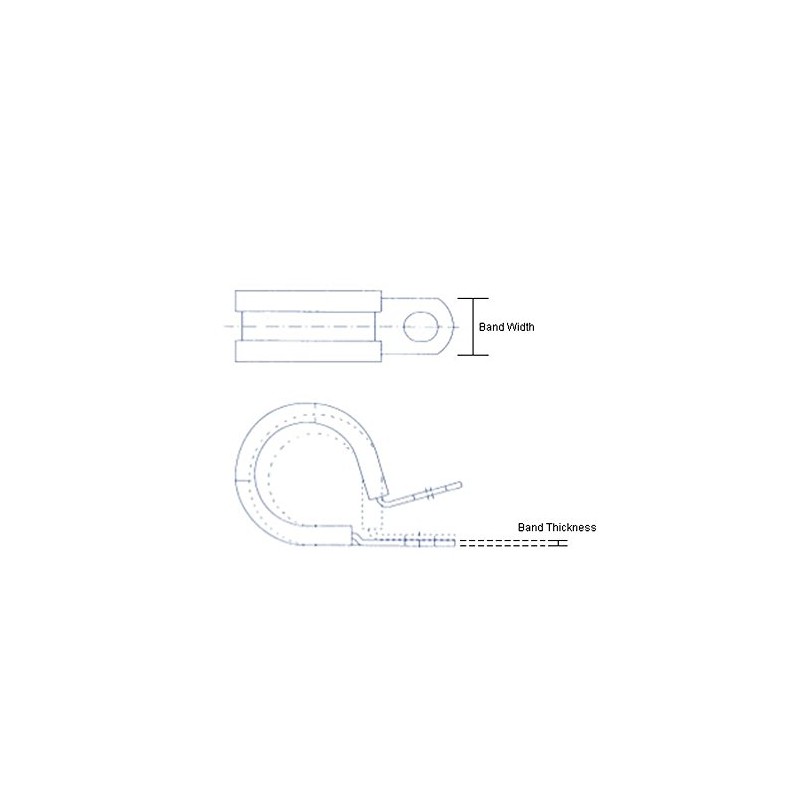 10 x 25mm - 29mm W1 Zinc Plated Rubber Lined