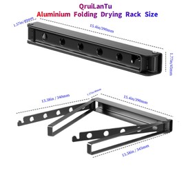 QruiLanTu Wall Mounted Drying Rack Aluminium Free Swinging Folding Drying Rack Towel Rack (4 Arms) Space Saving Laundry Drying Rack for Laundry Bathroom Balcony Apartment Dormitory Caravan (Grey)